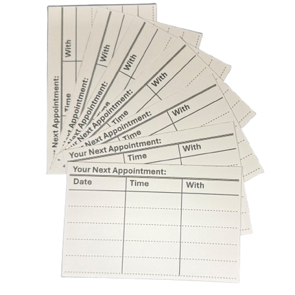 Professional Appointment Reminder Cards Pack of 200 White 300gsm Card Stock