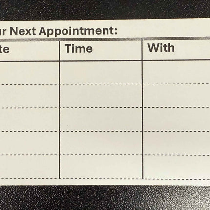 Professional Appointment Reminder Cards Pack of 200 White 300gsm Card Stock
