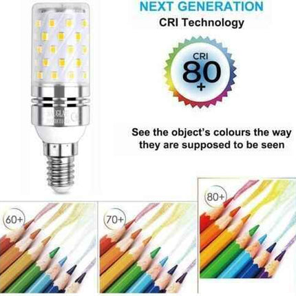 E14 LED Corn Bulb 12W Energy Efficient Solution Lasting up to 25,000 Hours 2 Pk