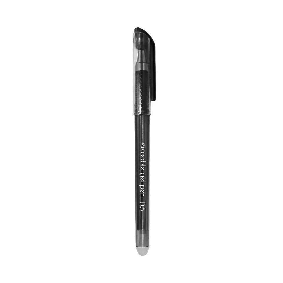Guyacom Erasable Gel Pen 0.5 mm Tip (black) - 2 Pack