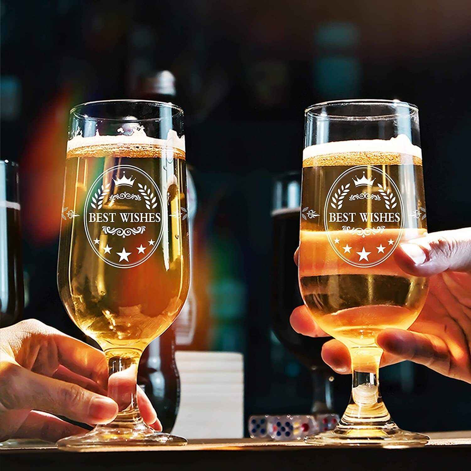 KOCAWIS BEER ALE GLASS GIFT FOR MEN DAD GRANDFATHER UNCLE TULIP 350ML