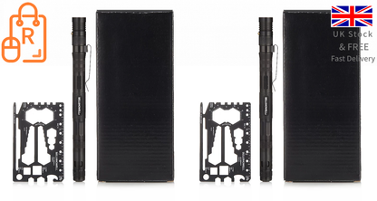 Multi Functional Tac Pen 9 in 1 High Grade Aluminium With Wallet Card - 2 pack