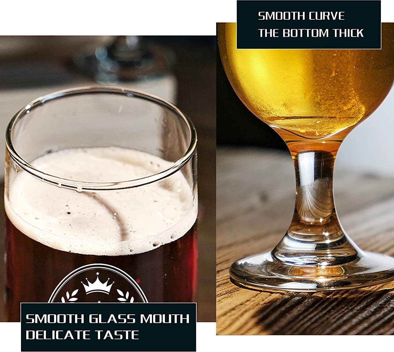 KOCAWIS BEER ALE GLASS GIFT FOR MEN DAD GRANDFATHER UNCLE TULIP 350ML