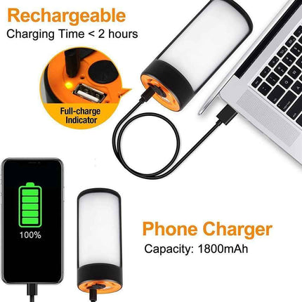 Rechargeable Camping Lights LED 400LM 5 Light Modes also Charges Phones - 2 Pack