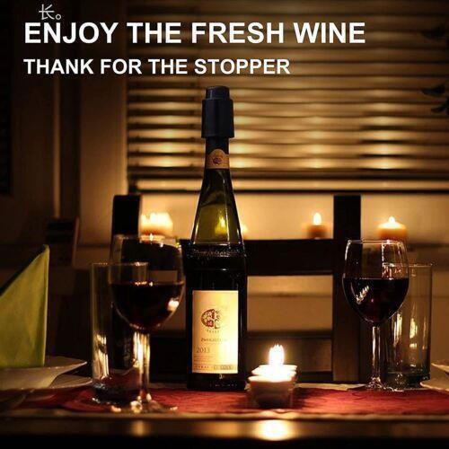 Vacuum Wine Bottle Stopper With Time Recorder Keeps Your Wine Really Fresh 2 Pk