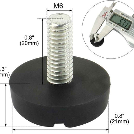 Sourcingmap M6x20mm Thread Table Desk Screw On Levelling Feet 20mm Base 4pcs