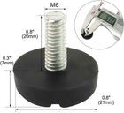 Sourcingmap M6x20mm Thread Table Desk Screw On Levelling Feet 20mm Base 4pcs