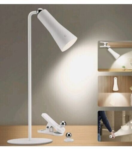 3in1 USB Rechargeable MAGNATIC Desk LIGHT Detachable TORCH Head Black