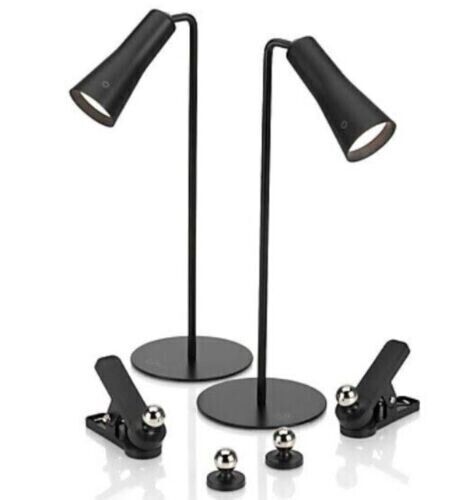 3in1 USB Rechargeable MAGNATIC Desk LIGHT Detachable TORCH Head Black