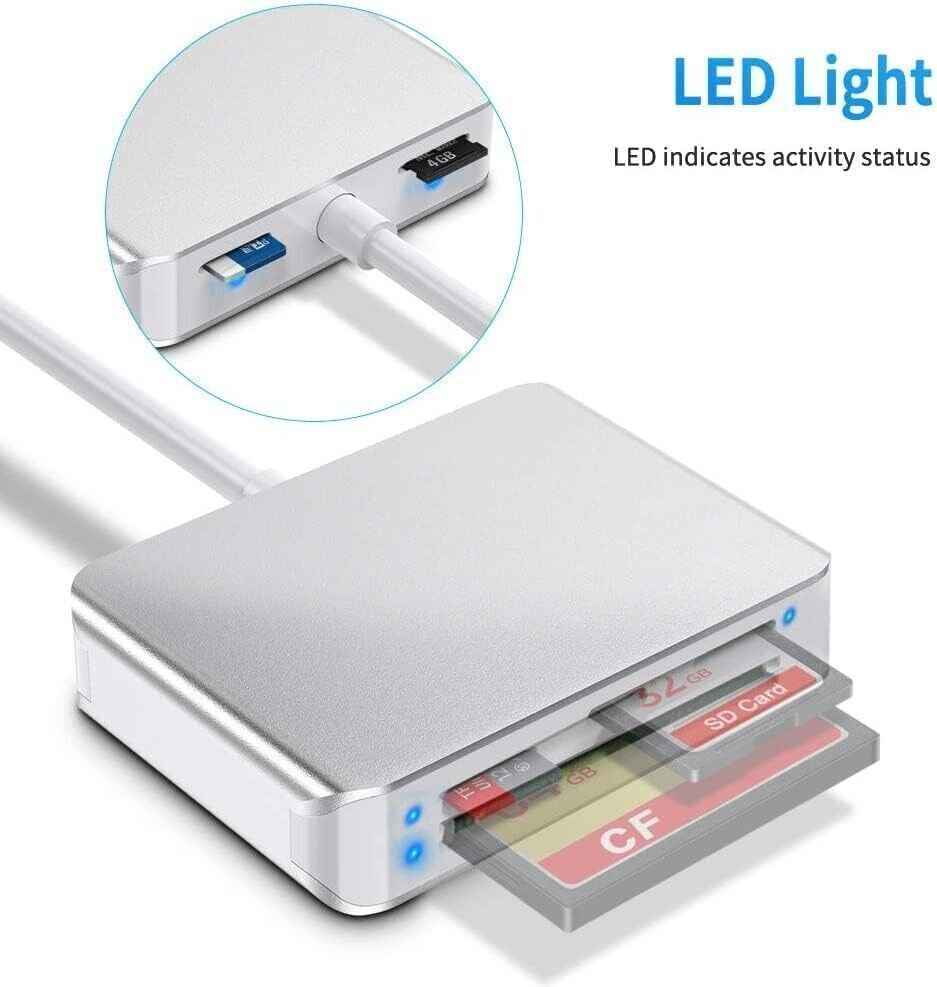 5-in-1 memory Card Adapter Plug and Play Compatible with Mac OS and Windows