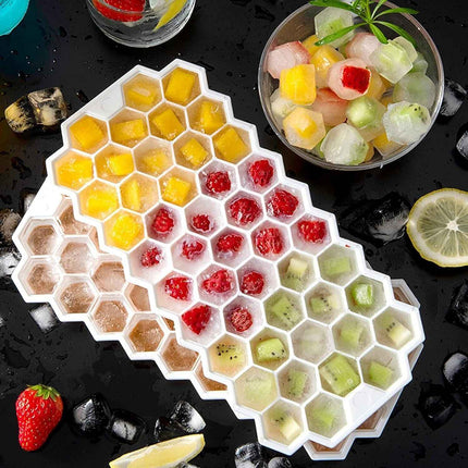 Premium Ice Cube Trays With Air Tight Container With Lid 4 Trays Makes 188 Cubes