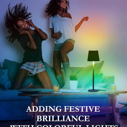 Cordless LED Table Lamp RGB Rechargeable Desk Light IP54 Touch Dimmable 2 Pack