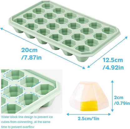 Ice Cube Tray with No Spill Lid Easy Release 48 Cubes Whiskey Cocktail