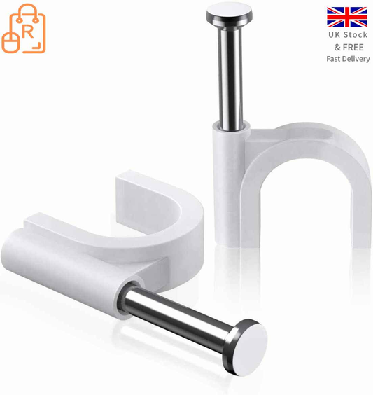 AGPTEK 8mm Round Cable Clips, 100 Pcs per Pack