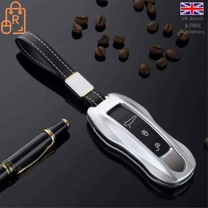 Porsche 911 Carrera 918 Cayenne Coupe Aluminium Car Key Protector - Silver