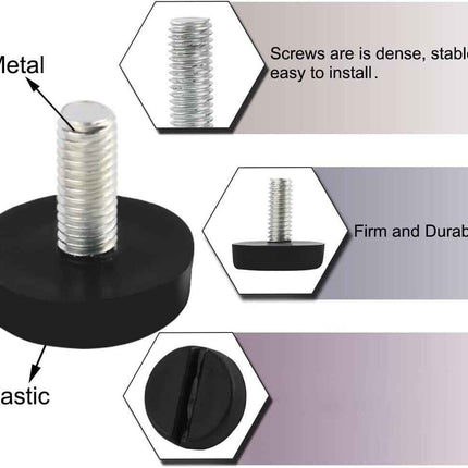 Sourcingmap M6x20mm Thread Table Desk Screw On Levelling Feet 20mm Base 4pcs