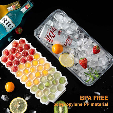 Premium Ice Cube Trays With Air Tight Container With Lid 4 Trays Makes 188 Cubes