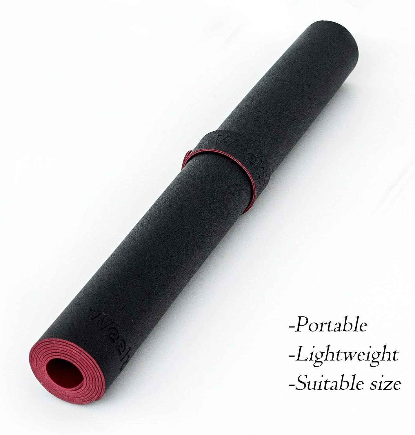 Multifunctional Office Desk Protector Faux Leather, 80cm * 40cm - Black / Red