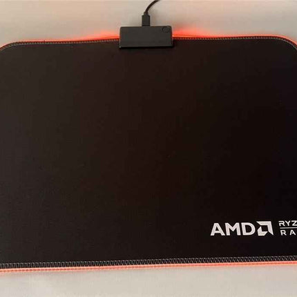 Gaming Mouse Pad AMD Red Led Light-Up Anti Slip 36.5 X 25.5cm for PC and Laptop