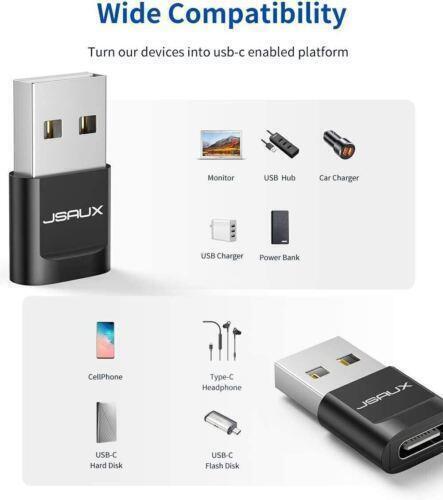 Premium USB Type C Female to USB A Male Adapter Converter Charger - Black