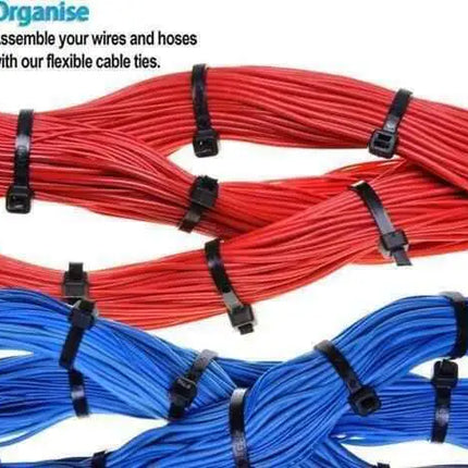 Heavy-Duty Black Nylon Cable Ties Various Packs for Binding & Cable Management