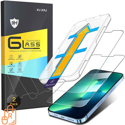 iPhone 13 & 13 Pro Tempered Glass Screen Protectors with Auto-Alignment Kit