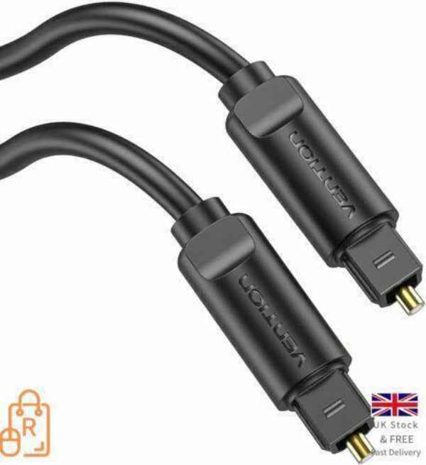 5m Gold Plated Fibre Optic Toslink Digital Audio Cable TV DVD HDTV HIFI UK