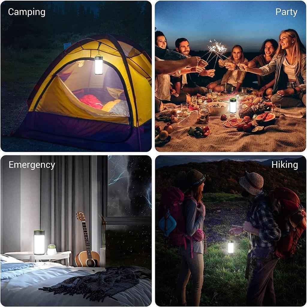 Rechargeable LED Camping Lights 400LM 5 Light Modes, Phone Charger - 2 Pack