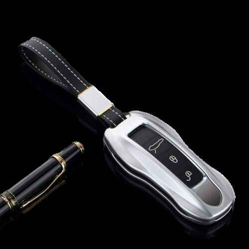 Aluminium Car Key Protector For Porsche 911 Carrera 918 Cayenne Coupe - Silver