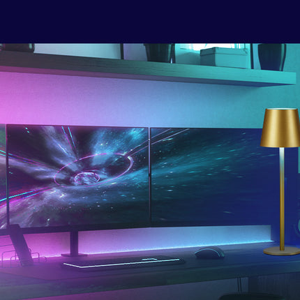 Cordless LED Table Lamp Rechargeable RGB Light Touch Dimmable IP54 White 2 Pack