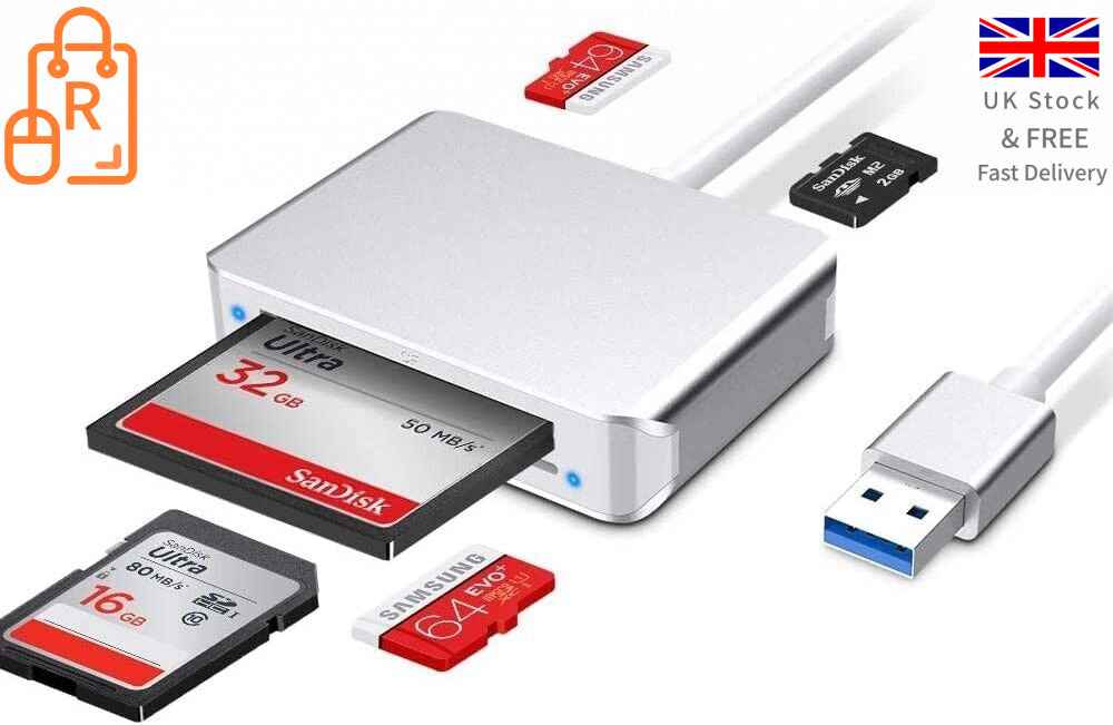 5-in-1 memory Card Adapter Plug and Play Compatible with Mac OS and Windows
