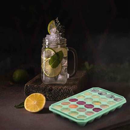 Ice Cube Tray with No Spill Lid Easy Release 48 Cubes Whiskey Cocktail
