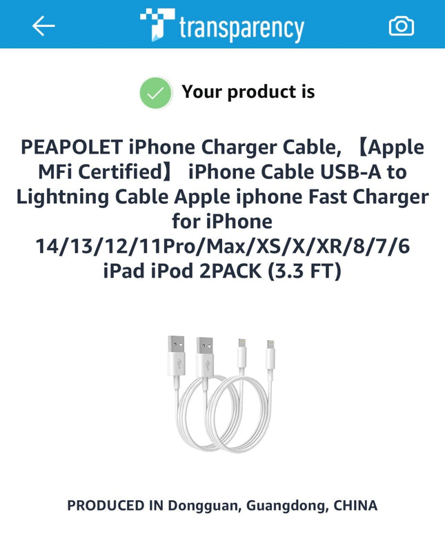 Premium iPhone USB-A to Lightning Charging Cable MFi Certified 1m Each 2 Pack