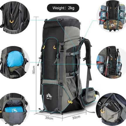 70L Night Cat Hiking Backpack with Internal Frame