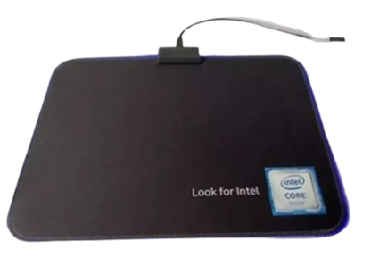 INTEL BLUE LED GAMING MOUSE PAD - USB LIGHT-UP - ANTI SLIP (365 x 255 mm)