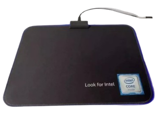 INTEL BLUE LED GAMING MOUSE PAD - USB LIGHT-UP - ANTI SLIP (365 x 255 mm)