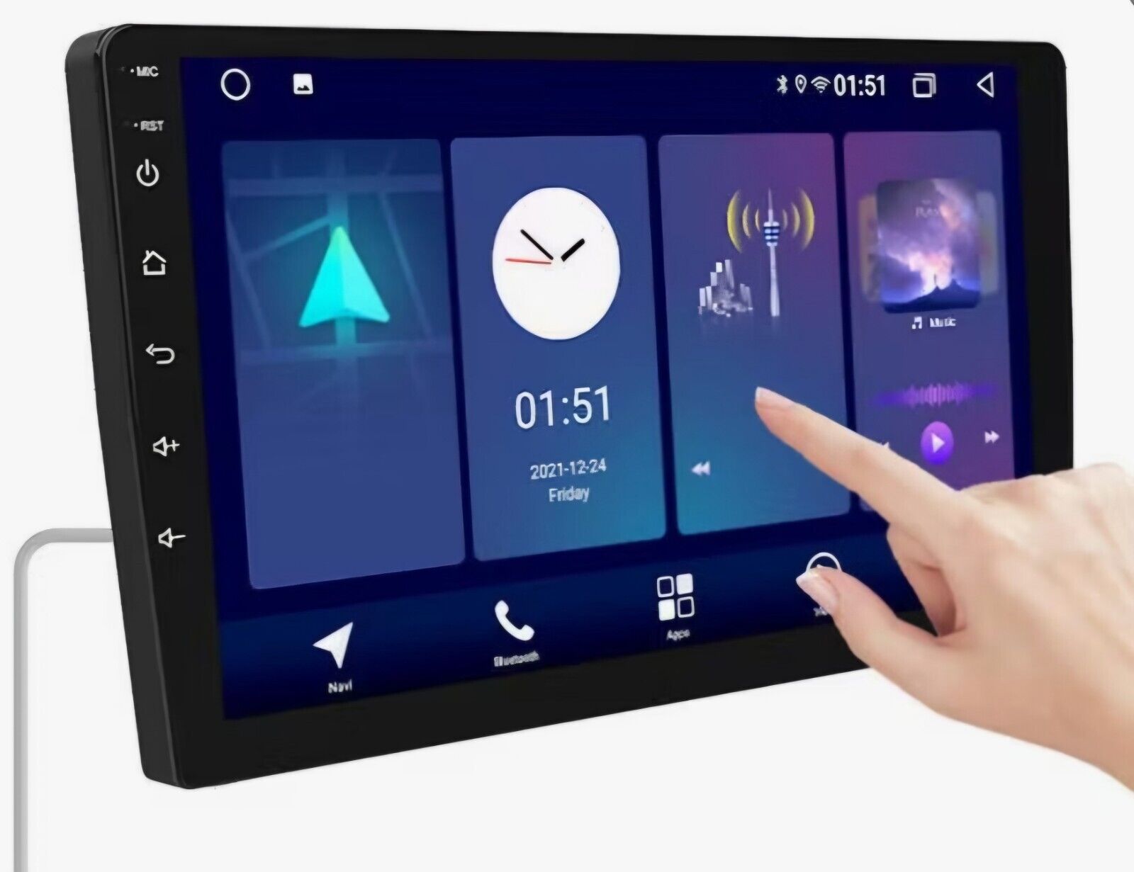 9'' Android Car Radio Double Din | CarPlay, Android Auto, GPS, WiFi, FM, BT, RDS