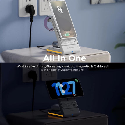 YouthMemory 3-in-1 Wireless Charging Station for iPhone, Apple Watch & AirPods