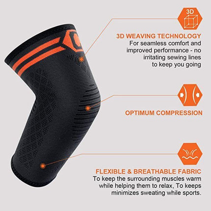 Elbow Support Brace for Men Women Golfers Tennis Elbow Anti-slip Support 2 Pack