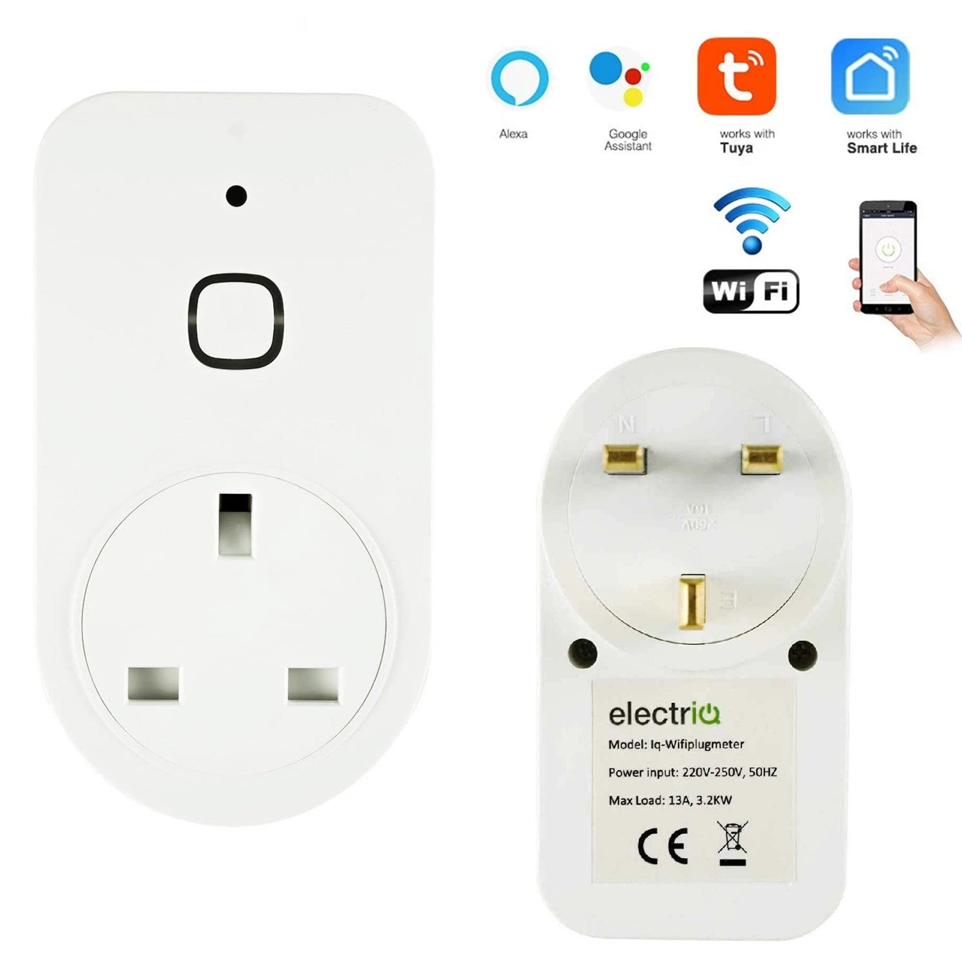 Smart Wi-Fi Plug Energy Monitoring Tuya, Alexa & Google Voice Control App Remote