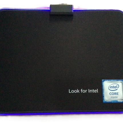 Intel Gaming Mouse Pad Blue Led Light-Up Anti Slip 36.5X25.5cm for PC and Laptop