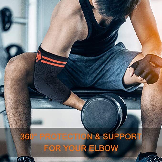 2 Pack Elbow Support Brace for Men Women Golfers Tennis Elbow Anti-slip Support