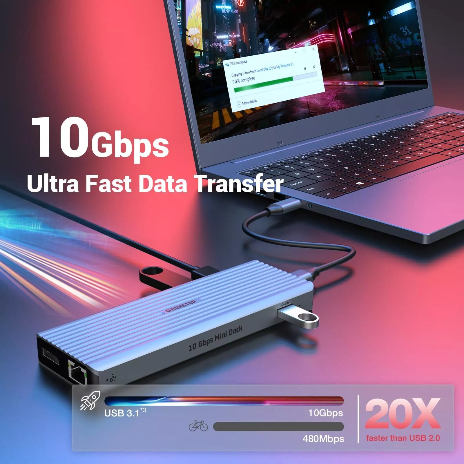 Docking Station 11 in 1 USB 3.1 Triple Display 2 HDMI 2 DP 100W PD RJ45 3.5mm