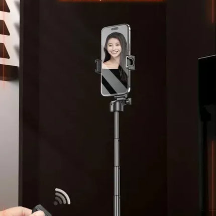 Selfie Stick Telescopic Mini Tripod Portable Phone Stand Rechargeable BT Remote