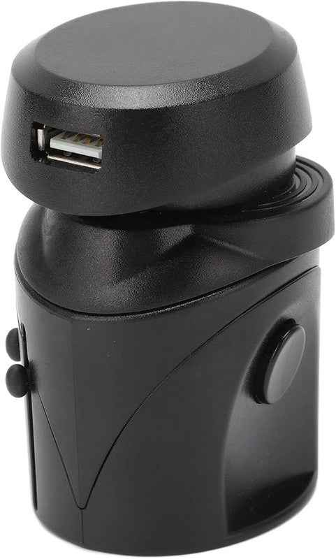 Universal World Travel Plug Adapter USB-A Plus and Charger US UK EU AUS Black
