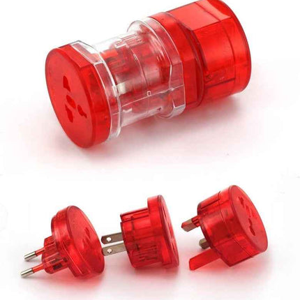 Travel Plug Universal Worldwide Charger Power Adapter US, EU, UK, AU - Red