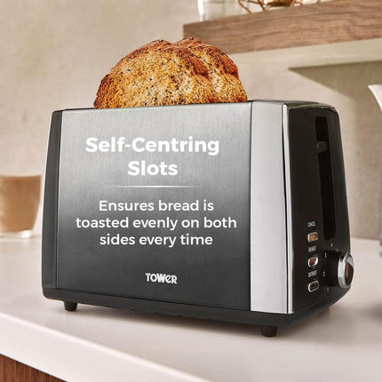 Tower Infinity Ombre Graphite 900W 2 Slice Toaster T20038GRP Stylish & Modern
