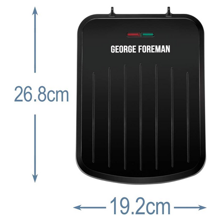 George Foreman Small Electric Fit Grill Black, 760W Non stick, Healthy, Griddle