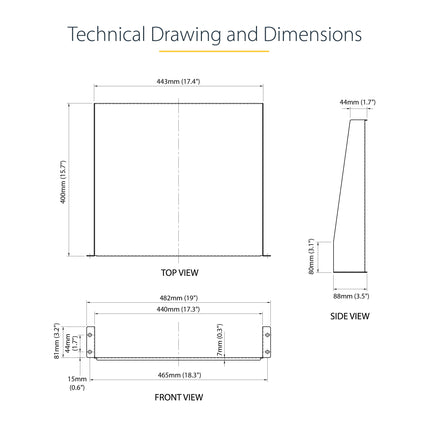 StarTech.com 2U Fixed Server Rack Mount Shelf 16in Deep for 19" Network Rack