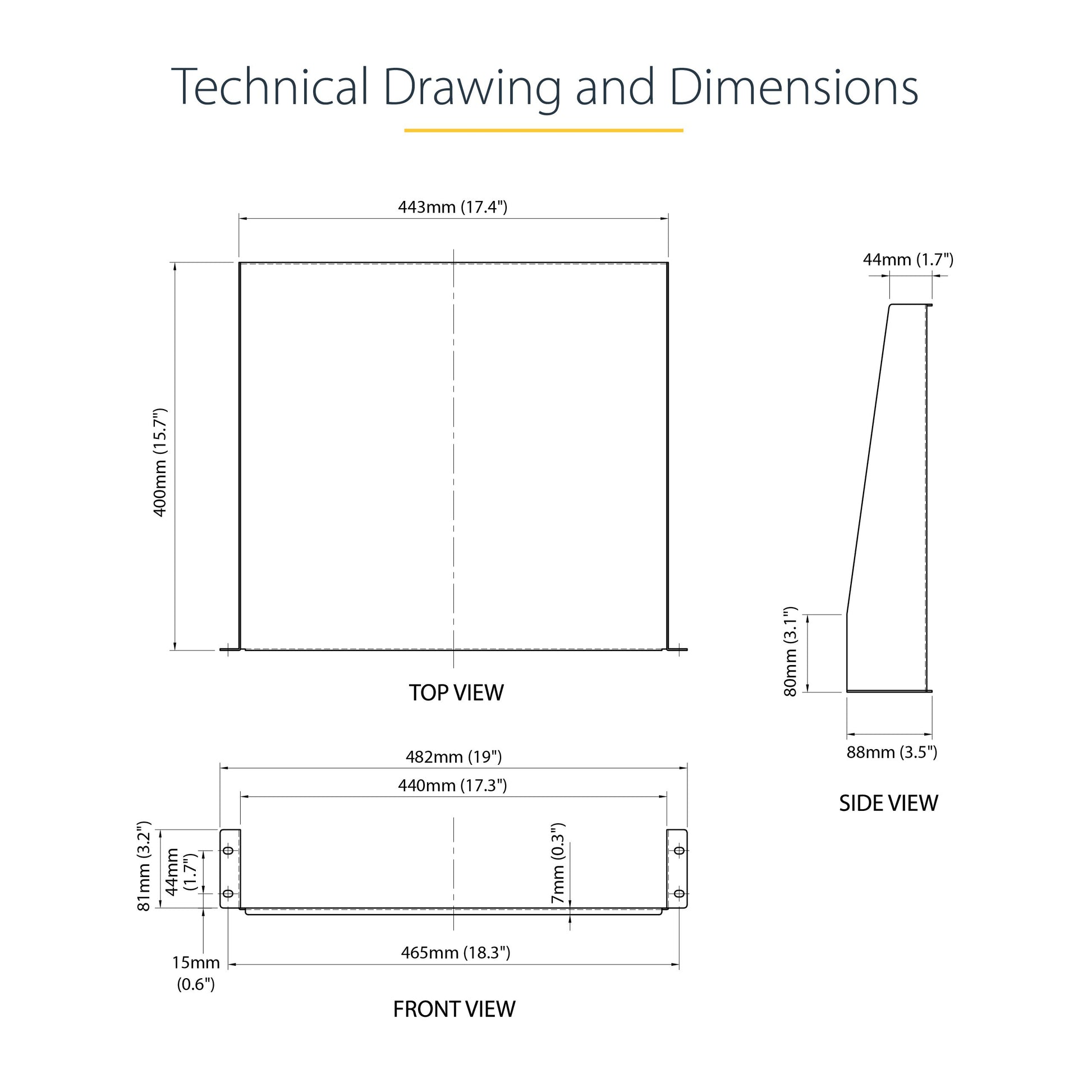StarTech.com 2U Fixed Server Rack Mount Shelf 16in Deep for 19" Network Rack